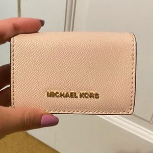 Small light pink MK wallet